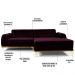 Sofá 5 Lugares com Chaise Direito Para Sala Molino 300 cm D02 Veludo Roxo Grape C-292 - Lyam Decor