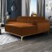 Sofá 5 Lugares com Chaise Direito Para Sala Molino 300 cm D02 Veludo Telha B-262 - Lyam Decor