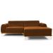Sofá 5 Lugares com Chaise Direito Para Sala Molino 300 cm D02 Veludo Telha B-262 - Lyam Decor