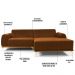 Sofá 5 Lugares com Chaise Direito Para Sala Molino 300 cm D02 Veludo Telha B-262 - Lyam Decor