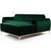 Sofá 5 Lugares com Chaise Direito Para Sala Molino 300 cm D02 Veludo Verde Musgo C-303 - Lyam Decor