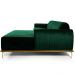 Sofá 5 Lugares com Chaise Direito Para Sala Molino 300 cm D02 Veludo Verde Musgo C-303 - Lyam Decor