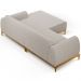 Sofá 5 Lugares com Chaise Direito Para Sala de Estar Molino 300cm D02 Base Castanho Pés D'ouro Bouclê Creme C-54 - Lyam Decor