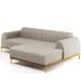 Sofá 5 Lugares com Chaise Direito Para Sala de Estar Molino 300cm D02 Linho Bege C-107 - Lyam Decor