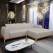 Sofá 5 Lugares com Chaise Direito Para Sala de Estar Molino 300cm D02 Linho Bege C-107 - Lyam Decor
