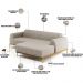 Sofá 5 Lugares com Chaise Direito Para Sala de Estar Molino 300cm D02 Linho Bege C-107 - Lyam Decor
