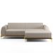 Sofá 5 Lugares com Chaise Direito Para Sala de Estar Molino 300cm D02 Linho Bege C-107 - Lyam Decor