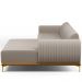 Sofá 5 Lugares com Chaise Direito Para Sala de Estar Molino 300cm D02 Linho Bege C-107 - Lyam Decor