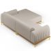 Sofá 5 Lugares com Chaise Direito Para Sala de Estar Molino 300cm D02 Linho Bege C-107 - Lyam Decor