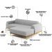 Sofá 5 Lugares com Chaise Direito Para Sala de Estar Molino 300cm D02 Linho Cinza D-315 - Lyam Decor