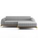 Sofá 5 Lugares com Chaise Direito Para Sala de Estar Molino 300cm D02 Linho Cinza D-315 - Lyam Decor