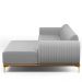 Sofá 5 Lugares com Chaise Direito Para Sala de Estar Molino 300cm D02 Linho Cinza D-315 - Lyam Decor