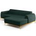 Sofá 5 Lugares com Chaise Direito Sala Estar Molino 300cm D02 Linho Verde Musgo C-117 - Lyam Decor