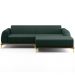 Sofá 5 Lugares com Chaise Direito Sala Estar Molino 300cm D02 Linho Verde Musgo C-117 - Lyam Decor