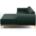 Sofá 5 Lugares com Chaise Direito Sala Estar Molino 300cm D02 Linho Verde Musgo C-117 - Lyam Decor