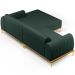 Sofá 5 Lugares com Chaise Direito Sala Estar Molino 300cm D02 Linho Verde Musgo C-117 - Lyam Decor