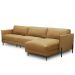 Sofá 5 Lugares com Chaise Direito Sala Living 360cm Amábile L06 Couro Marrom Claro - Lyam Decor