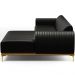 Sofá 5 Lugares com Chaise Direito Sala de Estar Molino 300cm D02 Couríssimo Preto B-159 - Lyam Decor