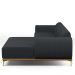Sofá 5 Lugares com Chaise Direito Sala de Estar Molino 300cm D02 Linho Chumbo D-465 - Lyam Decor
