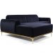 Sofá 5 Lugares com Chaise Esquerdo Para Sala Molino 300cm D02 Veludo Azul Marinho C-287 - Lyam Decor