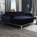 Sofá 5 Lugares com Chaise Esquerdo Para Sala Molino 300cm D02 Veludo Azul Marinho C-287 - Lyam Decor