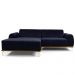 Sofá 5 Lugares com Chaise Esquerdo Para Sala Molino 300cm D02 Veludo Azul Marinho C-287 - Lyam Decor