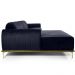 Sofá 5 Lugares com Chaise Esquerdo Para Sala Molino 300cm D02 Veludo Azul Marinho C-287 - Lyam Decor