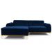 Sofá 5 Lugares com Chaise Esquerdo Para Sala Molino 300cm D02 Veludo Azul Oxford C-304 - Lyam Decor