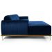 Sofá 5 Lugares com Chaise Esquerdo Para Sala Molino 300cm D02 Veludo Azul Oxford C-304 - Lyam Decor