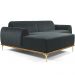 Sofá 5 Lugares com Chaise Esquerdo Para Sala Molino 300cm D02 Veludo Cinza C-317 - Lyam Decor