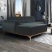 Sofá 5 Lugares com Chaise Esquerdo Para Sala Molino 300cm D02 Veludo Cinza C-317 - Lyam Decor