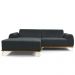 Sofá 5 Lugares com Chaise Esquerdo Para Sala Molino 300cm D02 Veludo Cinza C-317 - Lyam Decor
