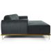 Sofá 5 Lugares com Chaise Esquerdo Para Sala Molino 300cm D02 Veludo Cinza C-317 - Lyam Decor