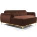 Sofá 5 Lugares com Chaise Esquerdo Para Sala Molino 300cm D02 Veludo Marrom B-276 - Lyam Decor