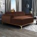 Sofá 5 Lugares com Chaise Esquerdo Para Sala Molino 300cm D02 Veludo Marrom B-276 - Lyam Decor