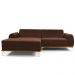 Sofá 5 Lugares com Chaise Esquerdo Para Sala Molino 300cm D02 Veludo Marrom B-276 - Lyam Decor