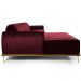 Sofá 5 Lugares com Chaise Esquerdo Para Sala Molino 300cm D02 Veludo Marsala C-278 - Lyam Decor