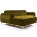 Sofá 5 Lugares com Chaise Esquerdo Para Sala Molino 300cm D02 Veludo Mostarda B-260 - Lyam Decor