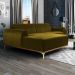 Sofá 5 Lugares com Chaise Esquerdo Para Sala Molino 300cm D02 Veludo Mostarda B-260 - Lyam Decor