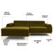 Sofá 5 Lugares com Chaise Esquerdo Para Sala Molino 300cm D02 Veludo Mostarda B-260 - Lyam Decor