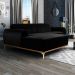 Sofá 5 Lugares com Chaise Esquerdo Para Sala Molino 300cm D02 Veludo Preto C-300 - Lyam Decor