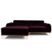 Sofá 5 Lugares com Chaise Esquerdo Para Sala Molino 300cm D02 Veludo Roxo Grape C-292 - Lyam Decor