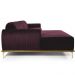 Sofá 5 Lugares com Chaise Esquerdo Para Sala Molino 300cm D02 Veludo Roxo Grape C-292 - Lyam Decor