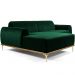 Sofá 5 Lugares com Chaise Esquerdo Para Sala Molino 300cm D02 Veludo Verde Musgo C-303 - Lyam Decor
