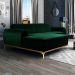 Sofá 5 Lugares com Chaise Esquerdo Para Sala Molino 300cm D02 Veludo Verde Musgo C-303 - Lyam Decor