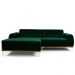 Sofá 5 Lugares com Chaise Esquerdo Para Sala Molino 300cm D02 Veludo Verde Musgo C-303 - Lyam Decor