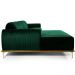 Sofá 5 Lugares com Chaise Esquerdo Para Sala Molino 300cm D02 Veludo Verde Musgo C-303 - Lyam Decor