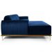 Sofá 5 Lugares com Chaise Esquerdo Para Sala Molino 320cm D02 Veludo Azul Oxford B-304 - Lyam Decor