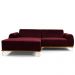 Sofá 5 Lugares com Chaise Esquerdo Para Sala Molino 320cm D02 Veludo Marsala B-278 - Lyam Decor