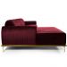 Sofá 5 Lugares com Chaise Esquerdo Para Sala Molino 320cm D02 Veludo Marsala B-278 - Lyam Decor